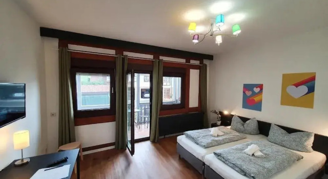 Standard Double room with balcony and with land view Budget Hotel Biebertal am Milseburgradweg