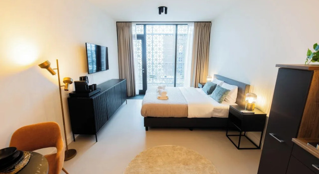 Студия с видом на город Alphabet Apartments Brede Hilledijk