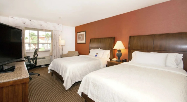 Четырёхместный номер Standard с красивым видом из окна Hilton Garden Inn Palm Springs/Rancho Mirage