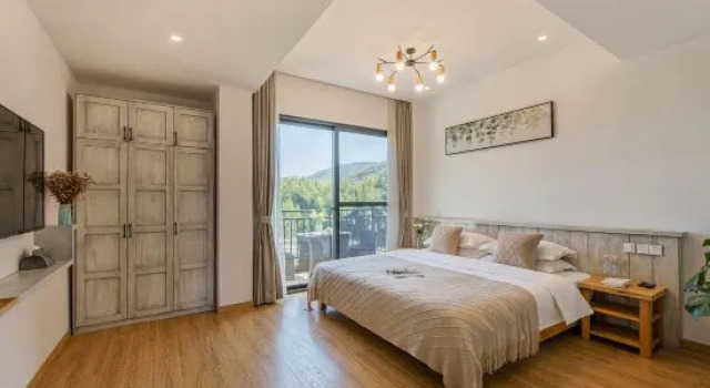 Кровать в общем номере Jingyun Mountain Lodge, Mount Mogan