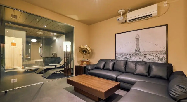 Вилла KONJAKUSO OSAKA TSUTENKAKU MUSHIBUROYA Sauna Villa
