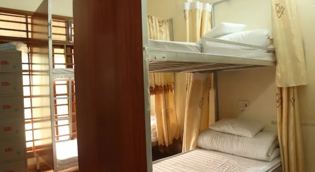 Кровать в общем номере Ha Giang Riverside Hostel