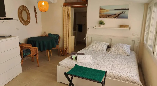 Апартаменты c 1 комнатой Petite étoile de Mer - Studio hyper équipé à 150m dune plage de sable fin grande terrasse presquîle de charme