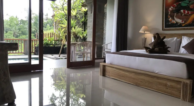 Ubud Paras Villa, Rezervovat Vila Chaty v Bali, Chalupa