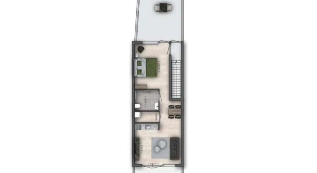 Апартаменты Sunny 45m2 Penthouse with Balcony and Terrace