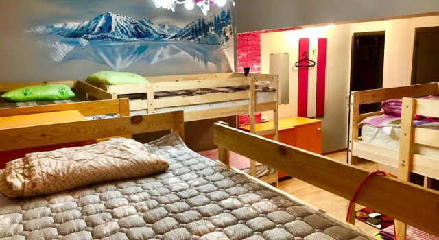 Bett im Wohnheim mit Blick Hostel Loco