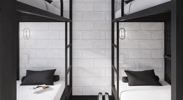 Кровать в общем номере Pin Poshtel
