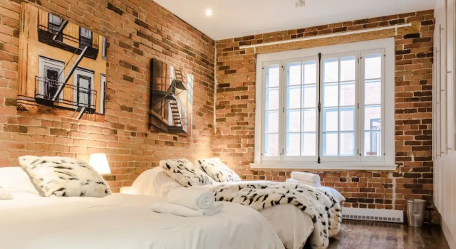 1861 Grand Loft in Old Port by Nuage, Book Lejlighed Lejligheder i Montreal, nær Clock Tower Beach, Lejlighed