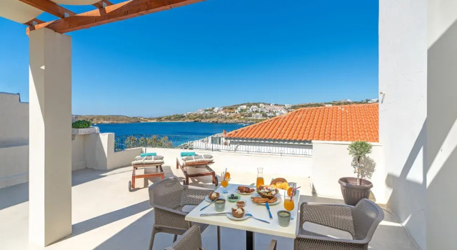 Апартаменты c 1 комнатой с балконом и с видом на море Belvedere Andros