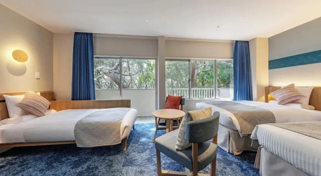 Трёхместный номер Superior с видом на окрестности KAMENOI HOTEL Kamogawa