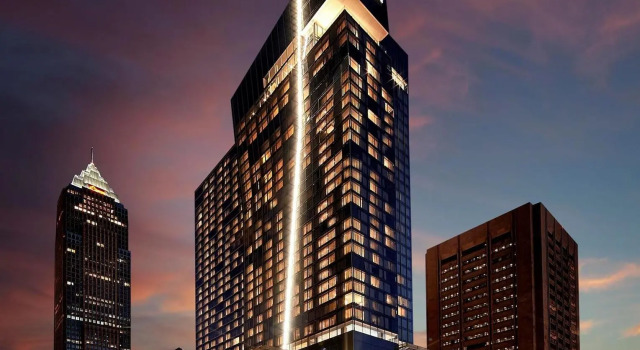 Номер Standard с красивым видом из окна Hilton Cleveland Downtown