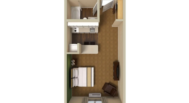 Двухместная студия Extended Stay America Suites - Akron - Copley - East
