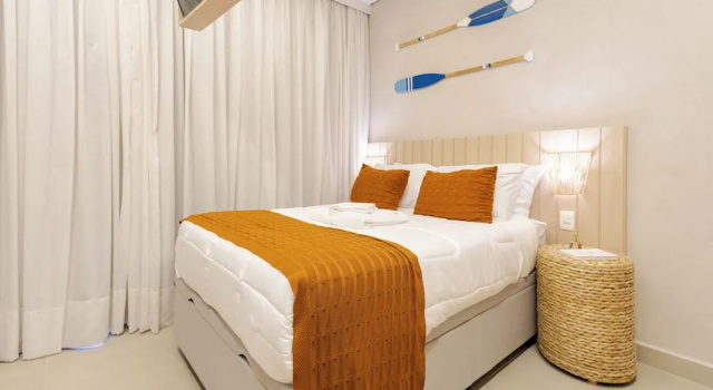 Апартаменты Deluxe Stay Home Luxo | 1min Praia Gonzaga | Rooftop, Piscina, Sauna & Gym