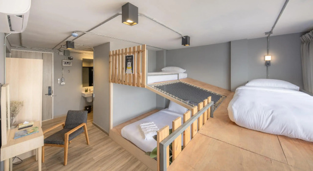 Кровать в общем номере Arch39 Minimal Chiang Mai Hotel