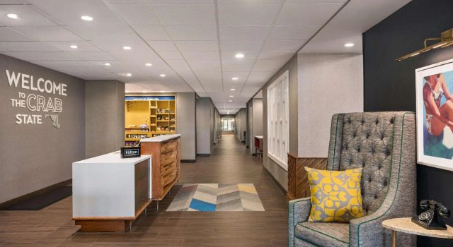 Кровать в общем номере Hampton Inn & Suites Ocean City West