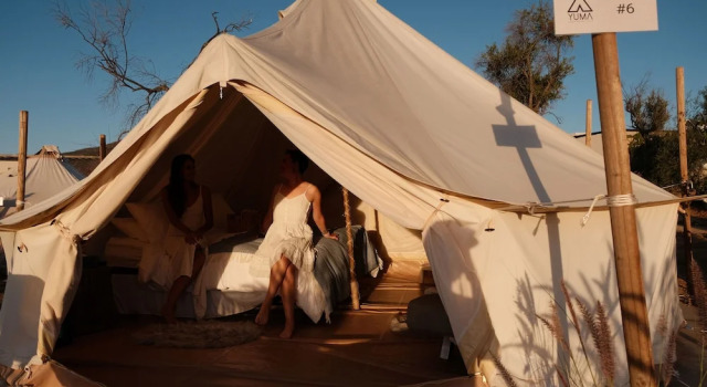Тент с видом на закат Glamping Valle de Guadalupe with Private Bathrooms by YUMA Resort