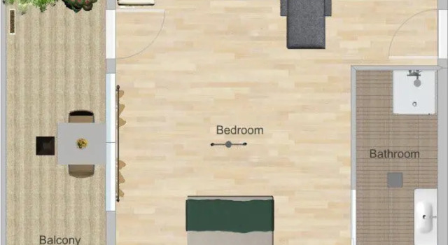 Студия с балконом Apartments Zamicka
