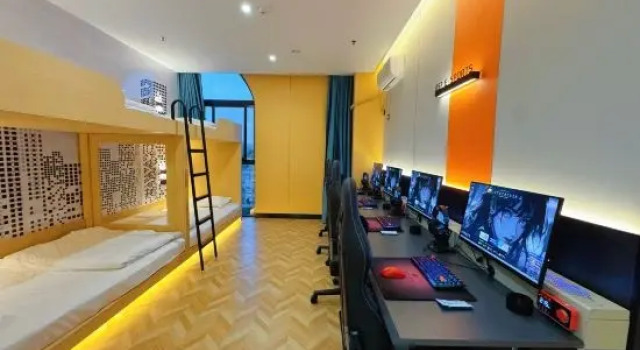 Кровать в общем номере 857 E-sports Hotel (Nanyang Dream Island Baihe Holiday Park)