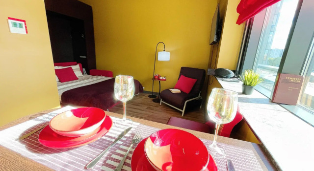 Morden large apartment with a separate sleeping area, Book Apartment Moscow Russia
