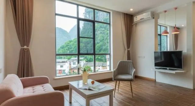 Люкс c 1 комнатой Yueshanyueshui Vacation Apartment (Yangshuo Yulong River Xiatang Wharf)