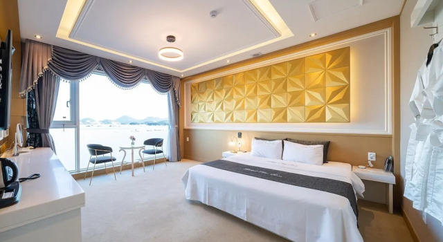 Standaard Tweepersoonskamer uitzicht op de haven Hotel the One Yeosu