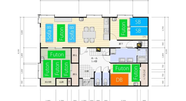Апартаменты с 3 комнатами HH House Sapporo
