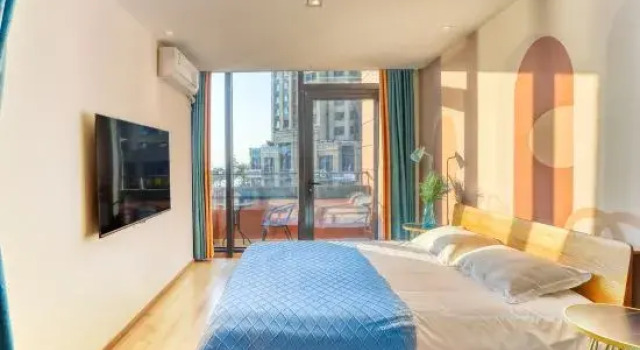 Люкс Qingdao Blue Shore Seaview Balcony LOFT Family Suite Homestay