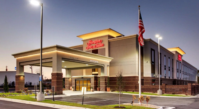 Кровать в общем номере Hampton Inn & Suites Cordele