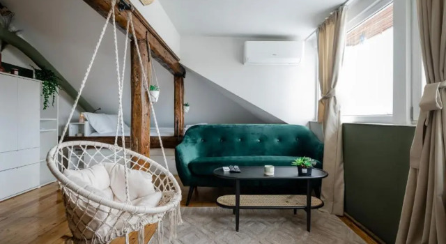Студия Deluxe * The Sky-View Studio * in Cozy Boho Style
