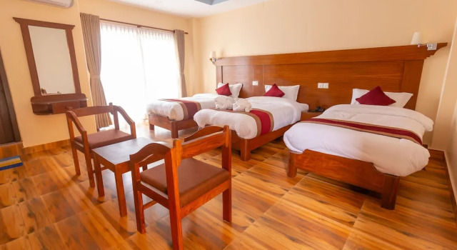 Трёхместный номер Deluxe с балконом Hotel Snow Peak