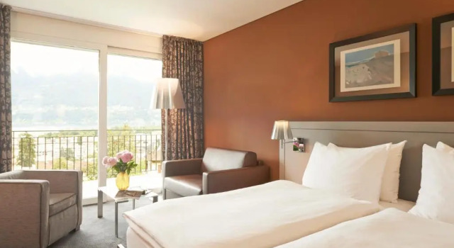 Двухместный номер Superior Chic с балконом и с видом на озеро Hotel Belvedere Locarno
