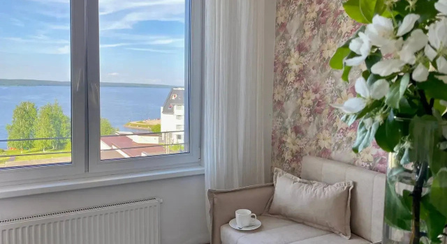 Апартаменты с красивым видом из окна Апартаменты Hygge Karelia с прекрасным видом на озеро