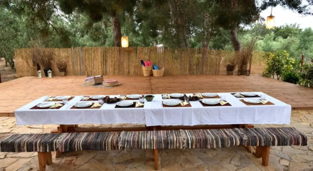 Cocoon Tent in an Olive Grove, Book Vacation Home Marathopolis Messinia