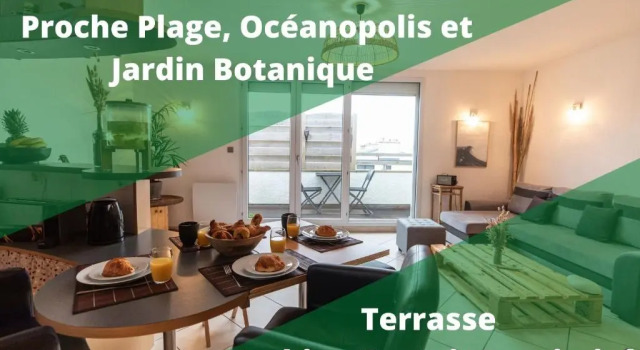 Апартаменты Plage du Moulin Blanc - Vue Mer - Océanopolis