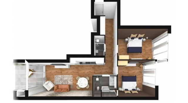 Апартаменты с 2 комнатами Gubelhof Suites
