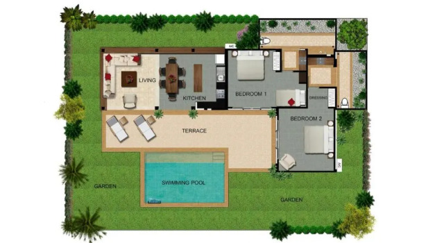 Вилла с 2 комнатами Alanta Private Pool Villa