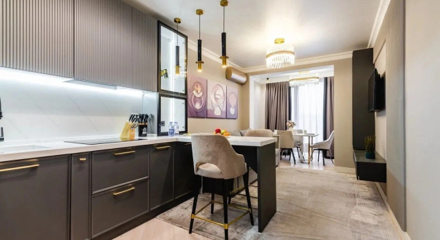 V Zhk Arbat vblizi Dostoprimechatelnostey Flat, Réserver Appartement Hôtels à Almaty avec parking, près de Almaly Metro Station, Parking
