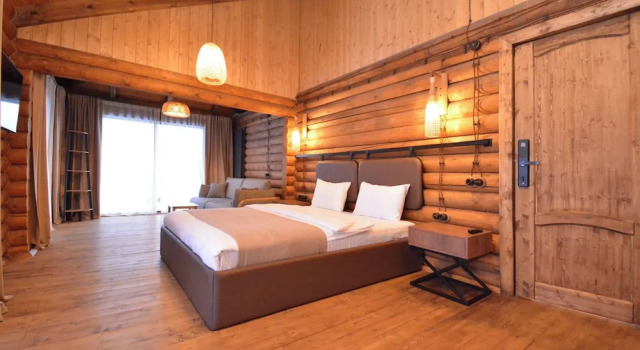 Вилла Wooden Villa with pool and sauna