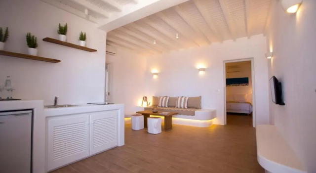 Люкс с 2 комнатами с видом на море Seethrough Mykonos Suites