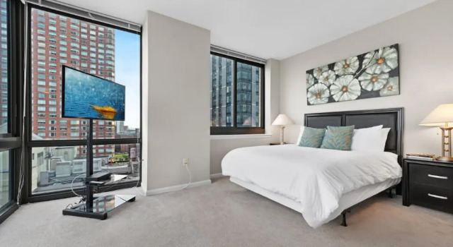 Апартаменты Deluxe с 2 комнатами с видом на реку Global Luxury Suites Downtown Jersey City