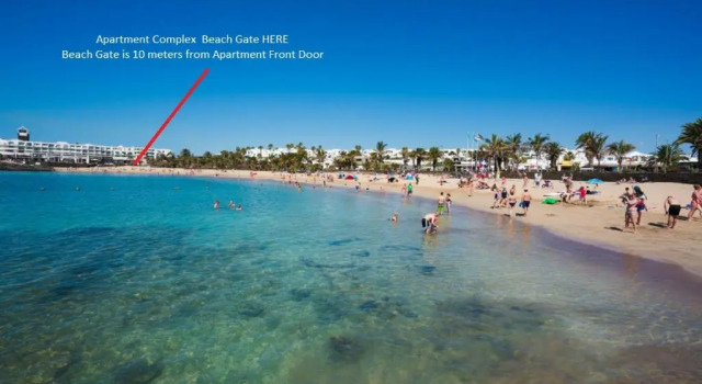 Апартаменты Lanzarote-Beach-Apartment, Las Cucharas Beach, Costa Teguise -- 1 MINUTE WALK FROM MAIN SQUARE, 35 METERS FROM BEACH
