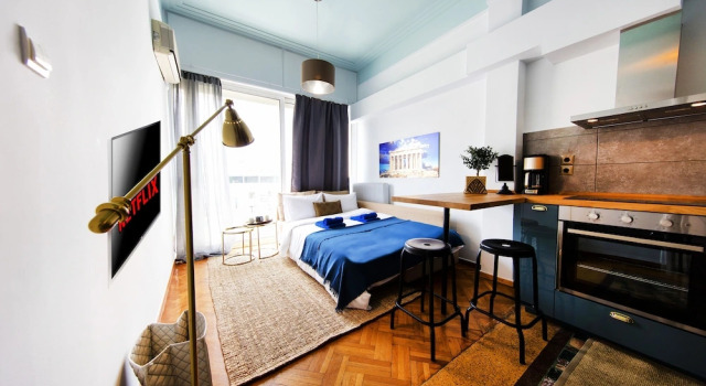 Апартаменты с 2 комнатами с балконом Yourhome under Acropolis Roofdeck w.view
