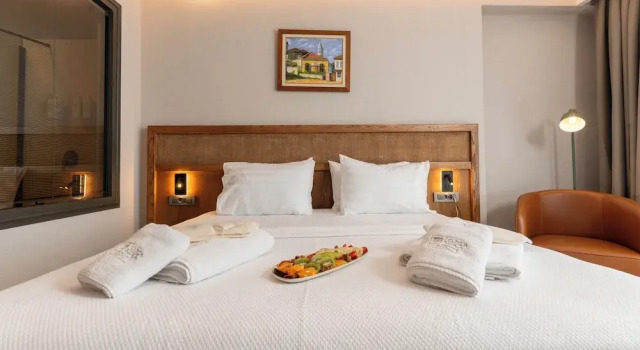 Двухместный номер Deluxe с балконом и с видом на море Cunda Kızılca Deluxe Hotel & SPA