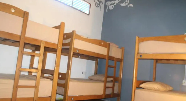 Кровать в общем номере Wild Rover Beach Mancora