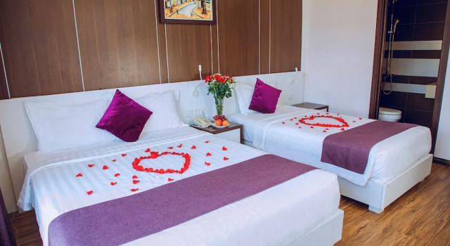 Трёхместный номер Deluxe с балконом и с видом на город Morris Hotel Nha Trang