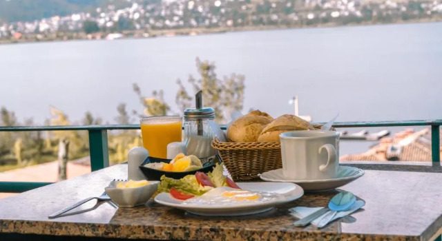 Кровать в общем номере Hospedaje Campo Lago y Glamping