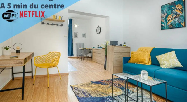 Апартаменты Studio spacieux, sublime et cosy avec patio au centre de Valenciennes - wifi