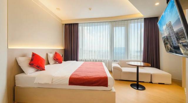Двухместный номер Deluxe c 1 комнатой с видом на океан Shin Shin Hotel Jeju Worldcup