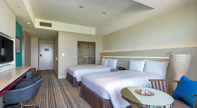 Двухместный люкс Deluxe c 1 комнатой с балконом и с видом на океан Hilton Okinawa Chatan Resort