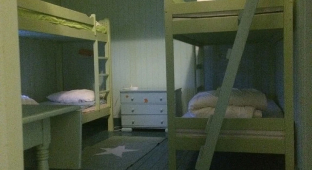Кровать в общем номере Lofoten Hostel